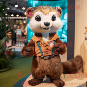 Brown Ferret mascot costume...