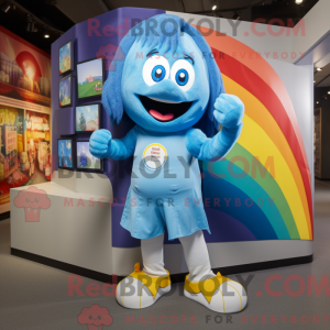 Blue Rainbow maskot kostyme...