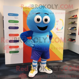 Blue Rainbow maskot kostume...