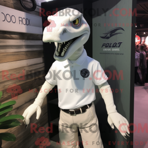 White Velociraptor mascot...