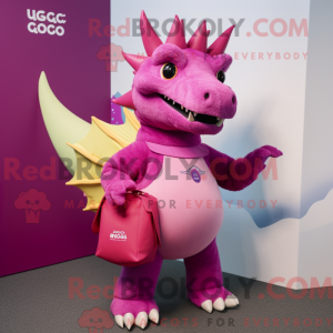 Magenta Stegosaurus maskot...