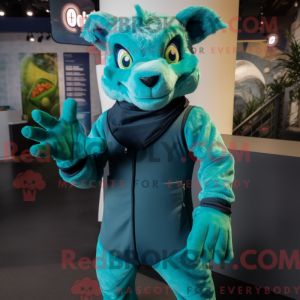 Cyan Chupacabra maskot...