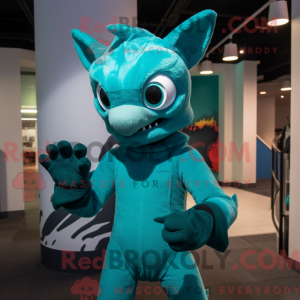 Cyan Chupacabra mascot...