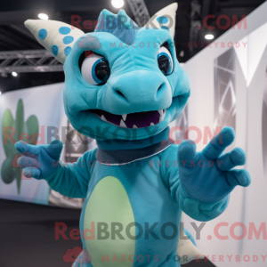 Cyan Chupacabra maskot...