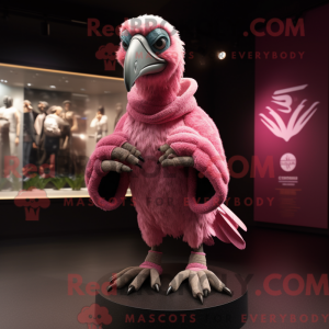 Pink Vulture maskot kostume...