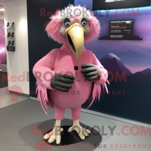 Pink Vulture maskot kostume...