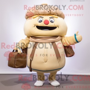 Beige Hamburger mascot...