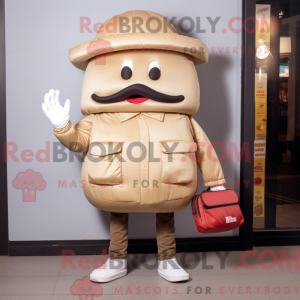 Beige Hamburger mascot...