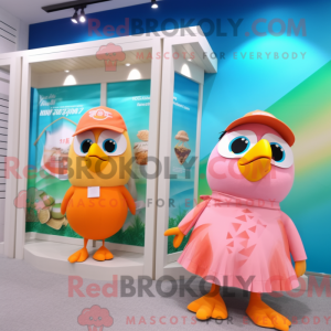 Peach Pigeon mascot costume...