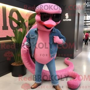 Rosa slangemaskotkostyme...