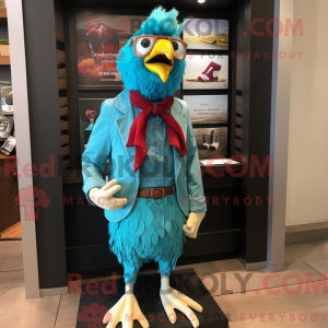 Turquoise Chicken mascot...