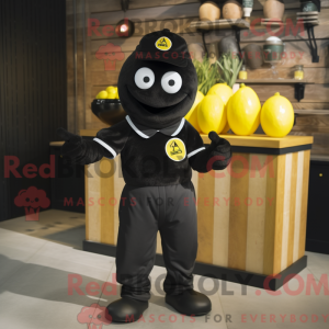 Black Lemon mascot costume...