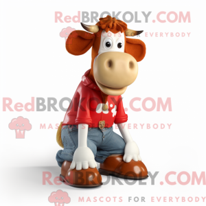 Maskotka Red Guernsey Cow w...