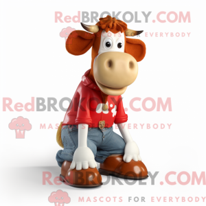 Rød Guernsey Cow maskot...