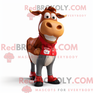 Red Guernsey Cow mascot...