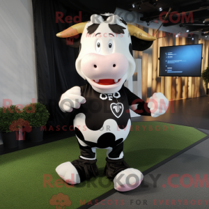 Sort Hereford Cow maskot...