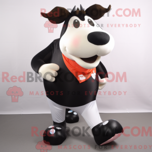 Sort Hereford Cow maskot...