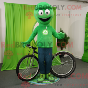 Grøn Unicyclist maskot...