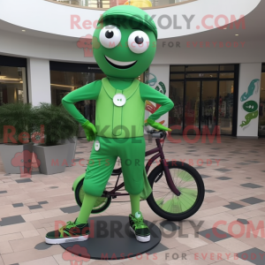 Grøn Unicyclist maskot...