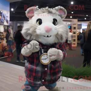 Sølv hamster maskot kostume...