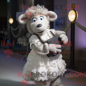 Sølv sau maskot drakt...