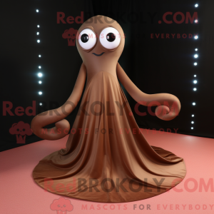 Brown Squid mascottekostuum...
