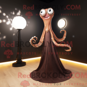 Brown Squid mascot costume...