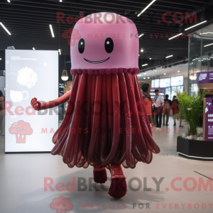 Maroon Jellyfish mascot...