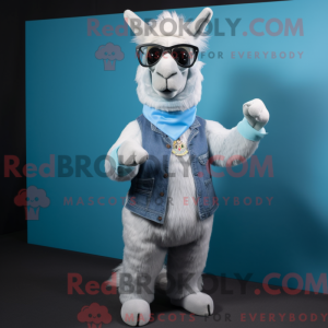 Sky Blue Llama mascot...