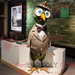 Olive Quail mascot costume...