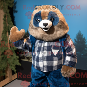Navy Sloth maskot kostume...