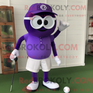 Purple Golf Ball mascot...