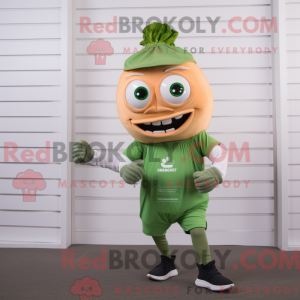 Tan spinat maskot kostume...