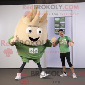 Tan spinat maskot kostume...