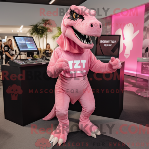 Pink T Rex mascot costume...