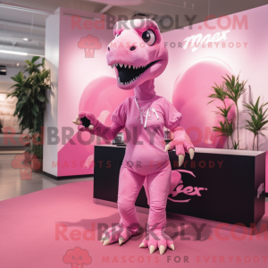 Roze T Rex mascottekostuum...