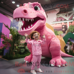 Pink T Rex mascot costume...