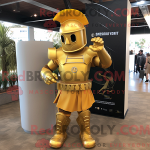 Gold Spartan Soldier maskot...