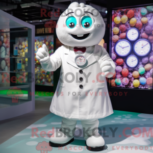 White Candy mascot costume...