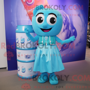 Cyan Soda Can mascot...