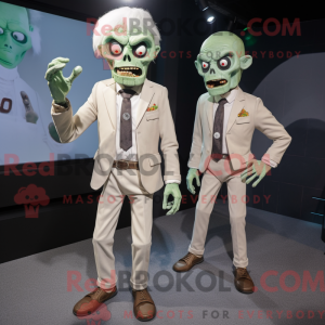 Cream Zombie mascot costume...