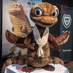 Brown Hydra mascot costume...