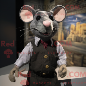 Black Rat mascot costume...