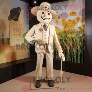 Cream Scarecrow mascot...