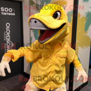 Yellow Utahraptor mascot...