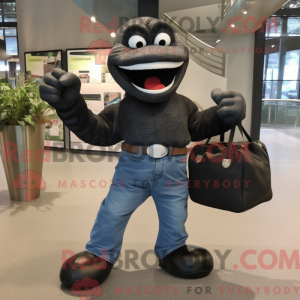 Svart Titanoboa maskot...