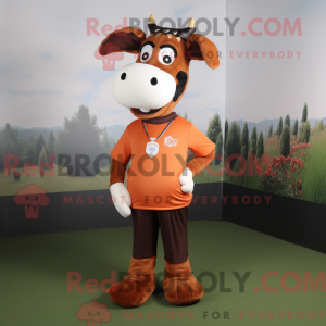 Rust Jersey Cow maskotka...