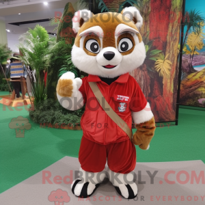 Beige Red Panda mascot...