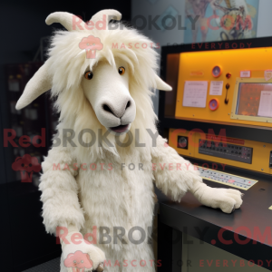 Cream Angora Goat mascot...