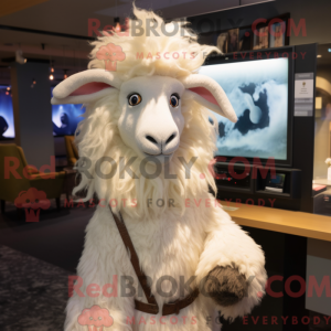 Cream Angora Goat maskot...